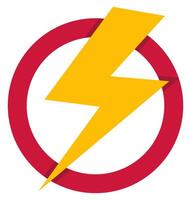 Energy and thunder electricity flat icon isolated on white background. vector