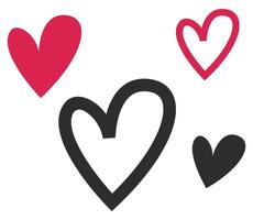 Set of love symbols isolated on white background. vector