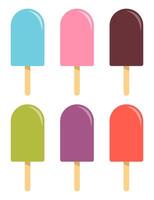 Ice cream flat icon set isolated on white background. vector