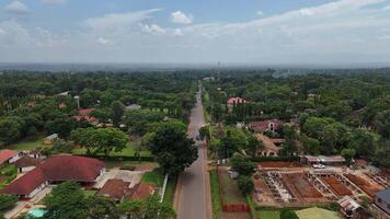 View of a town with houses and a road video