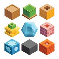 Graphic of Various Geometric Brick Designs with Different Textures vector