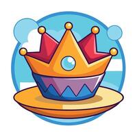Graphic of a Majestic Floating Crown with a Fantasy Themed Aesthetic vector