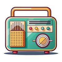 Illustration of a Classic Retro Radio with a Colorful and Vintage-Inspired Design vector