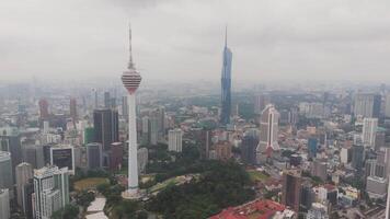 Downtown Kuala Lumpur with highways, transit, and modern architecture video