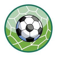 Stylized Illustration of a Goal Scene with a Soccer Ball and a Net vector