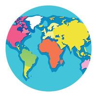 Stylized Globe Illustration Representing Countries with a Colorful, Artistic Flair vector