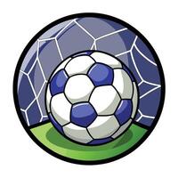 Dynamic Digital Artwork of a Soccer Ball Scoring a Goal with a Motion Effect vector