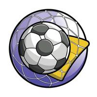 Illustration of a Soccer Ball Hitting the Net After a Goal in a Cartoon Style vector