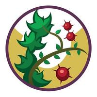 Elegant and Intricate Vine Thorn Icon with a Symbolic Circular Design vector