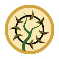 Stylized Botanical Vine Thorn Symbol in a Beautiful Abstract Pattern vector