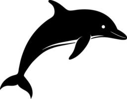 Elegant Dolphin Silhouette Graphic in Black and White for Nautical and Ocean-Inspired Projects vector