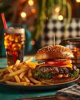A plate of food on a table photo