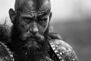 A bearded man with a beard and a helmet photo