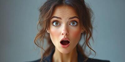 Person expressing surprise indoors with natural lighting at a studio photo