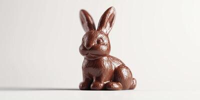 Chocolate bunny figure crafted from rich cocoa, perfect for Easter celebrations or sweet gifts photo