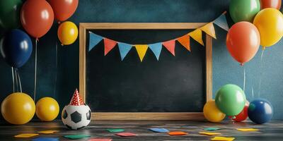 Colorful decorations and festive elements create a joyful atmosphere for a birthday celebration photo