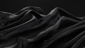 Black Fabric Draped Waves Design photo