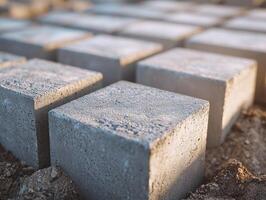 Concrete Blocks Arranged In A Grid Pattern photo