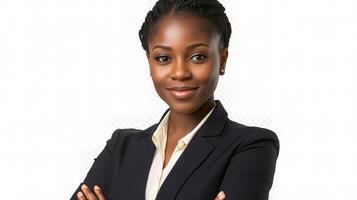 A black woman in a business suit photo