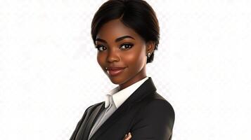 A black woman in a business suit photo