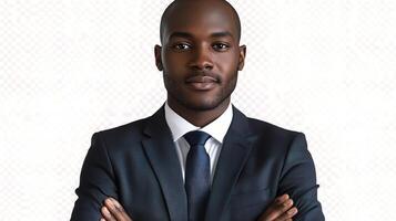 A black man in a suit and tie photo