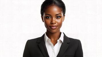 A beautiful black woman in a business suit photo