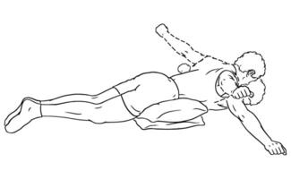 Superman Exercise Illustration Core and Lower Back Strength Training Step vector