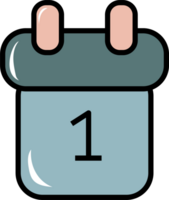 Simple Calendar Icon with Number One png