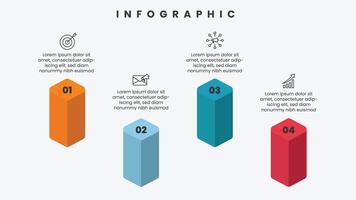 4 options infographic template with icons vector