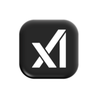 Grok Ai app icon on transparent background png