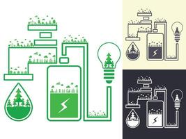 Design on ecology, energy and nature conservation vector