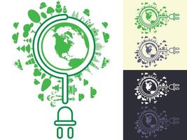 Design on ecology and energy conservation vector