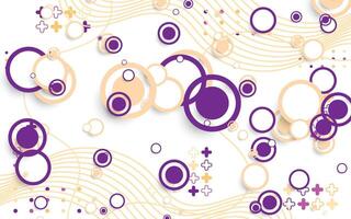 Circle geometry background with purple color vector