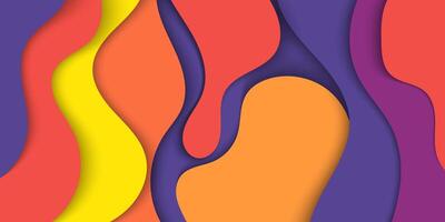 colorful flat abstract background with wavy lines vector