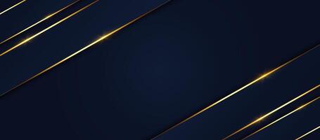 luxury background with gold lines on a dark blue background vector