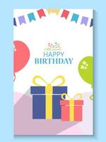 birthday greeting card template with copy space for text vector