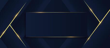 a dark blue background with gold lines and copy space for text vector