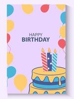 happy birthday card template with copy space vector