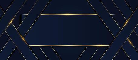 a dark blue background with gold lines and a square frame vector