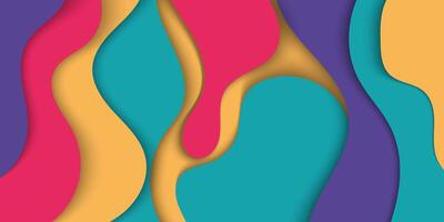 colorful abstract background with wavy and shadow vector