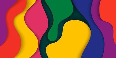 colorful abstract background with paper cut shapes vector