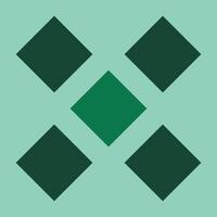 A green square with four squares on it vector