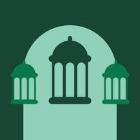 A green and white logo with three domes vector