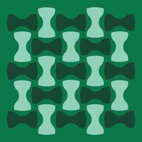 A green and white pattern with many different shapes vector