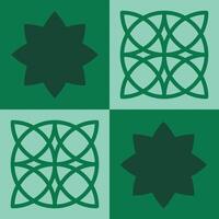 Four celtic designs on a green background vector