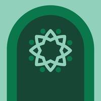 A green door with a star on it vector