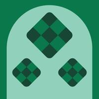 A green and black square with four squares on it vector