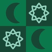 Four different islamic symbols on a green background vector