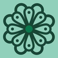 A green flower with a green center vector