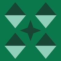 A green and black logo with three triangles vector